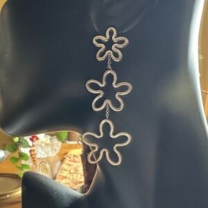 Tiffany & Co made in Italy Silver Flower Drop Earrings